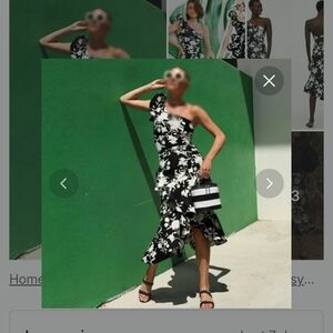 Johanna Ortiz Black and White Asymmetrical Skirt